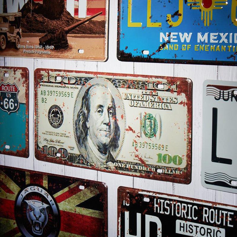 Hundred Dollars Retro Metal Wall Accent